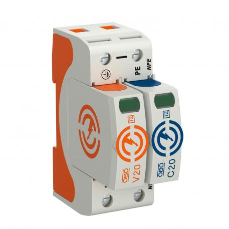 Liigpingepiirik V20, 1 poolusega + NPE 320 V 1+N/PE | 320 | IP20
