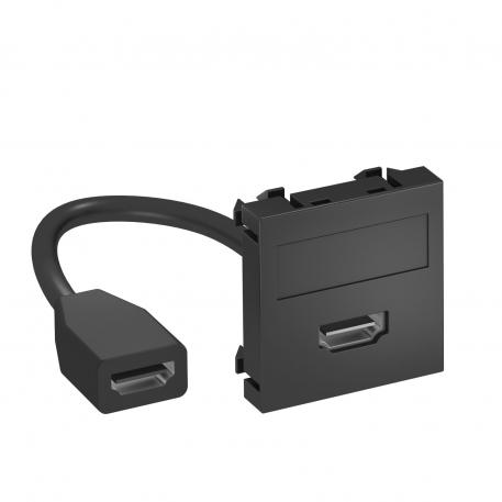 HDMI pesa, ühenduskaabliga, 1/1 moodulilaius otse |  | HDMI | mustjashall; RAL 7021