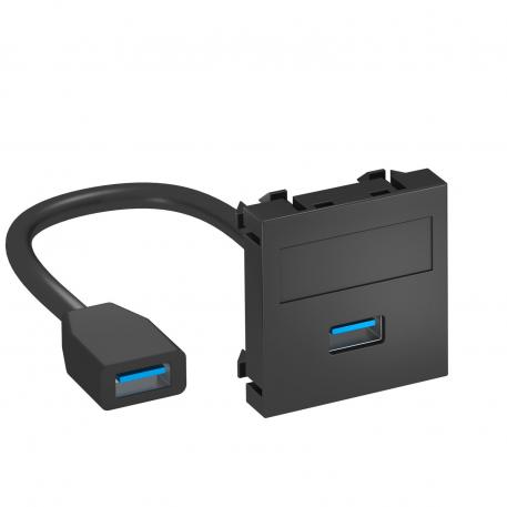 USB 2.0/3.0 ühendus, 1 moodul, sirge väljaviik, ühenduskaabliga otse |  | USB | mustjashall; RAL 7021