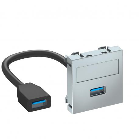 USB 2.0/3.0 ühendus, 1 moodul, sirge väljaviik, ühenduskaabliga  |  | USB | alumiiniumlakitud