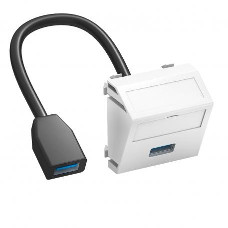 USB 2.0/3.0 ühendus, 1 moodul, kaldus väljaviik, ühenduskaabliga