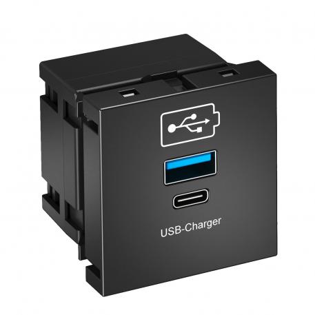 USB-laadija mustjashall; RAL 7021