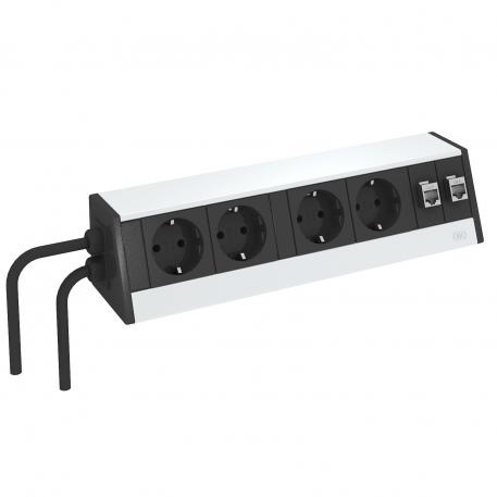 Lauakarp DB, vabalt paigutatav, 2+2 pistikupesa, 2 x RJ45 kat 6