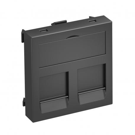 Data technology support, 1 module, straight outlet, type C Black-grey; RAL 7021