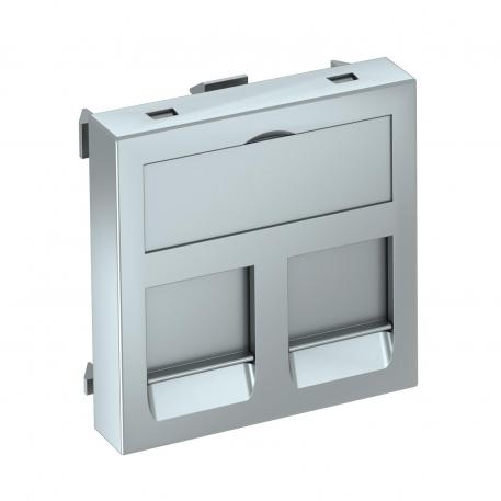 Data technology support, 1 module, straight outlet, type C Aluminium painted