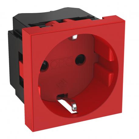 0° socket, protective contact, single 1 | 1-ne 0° | signaalpunane; RAL 3001