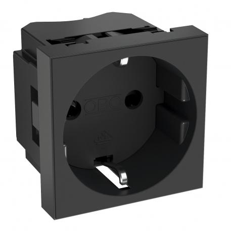 0° socket, protective contact, single 1 | 1-ne 0° | mustjashall; RAL 7021