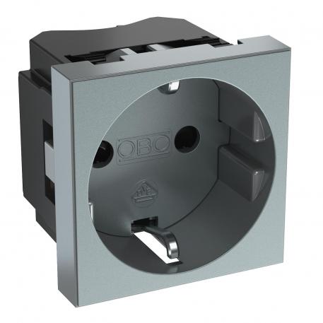 0° socket, protective contact, single 1 | 1-ne 0° | alumiiniumlakitud