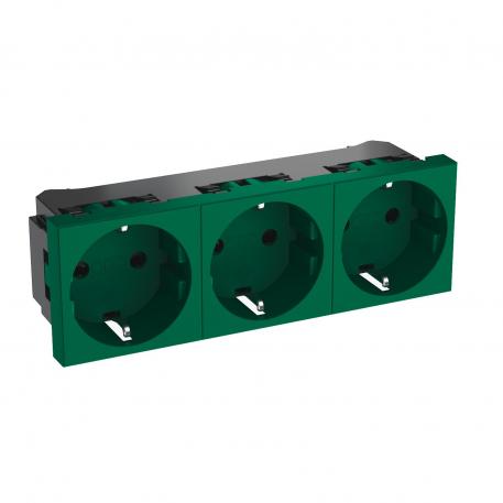 0° socket, protective contact, triple 3 | kolmene 0° | piparmündiroheline; RAL 6029