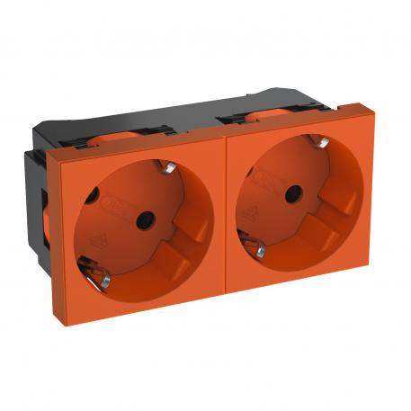 33° socket, protective contact, double 2 | 2-ne 33° | oranž; RAL 2004
