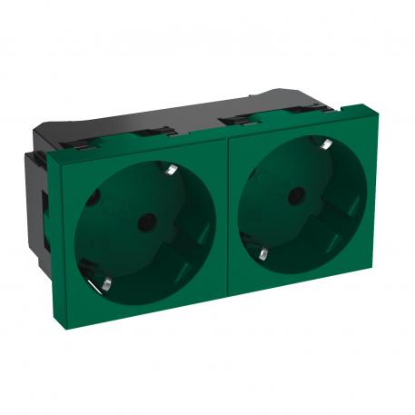 33° socket, protective contact, double 2 | 2-ne 33° | piparmündiroheline; RAL 6029