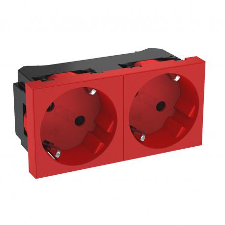 33° socket, protective contact, double 2 | 2-ne 33° | signaalpunane; RAL 3001