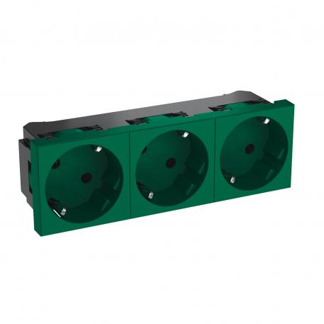33° socket, protective contact, triple 3 | 3-ne 33° | piparmündiroheline; RAL 6029