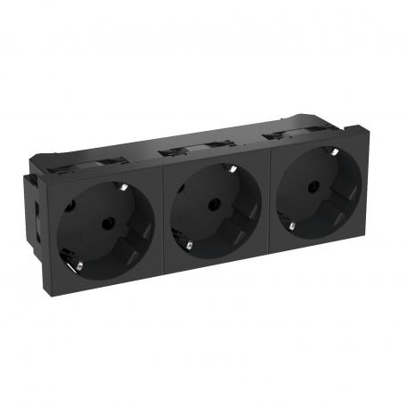 33° socket, protective contact, triple 3 | 3-ne 33° | mustjashall; RAL 7021