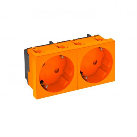 33° socket, protective contact, double Pure orange; RAL 2004