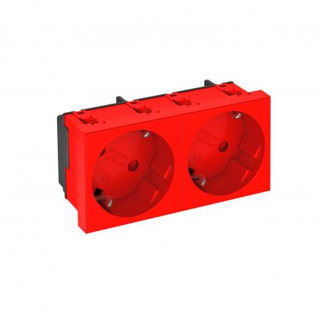 33° socket, protective contact, double Signal red; RAL 3001