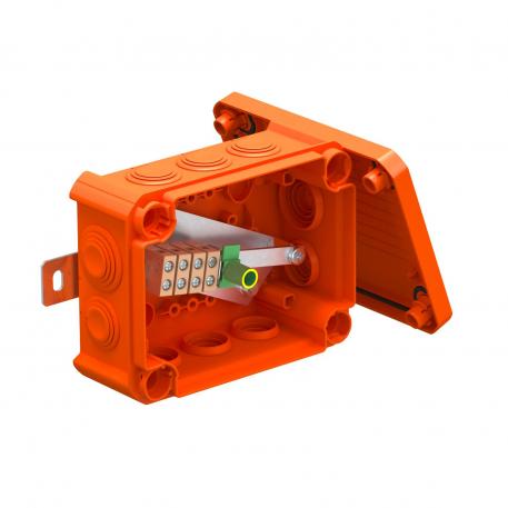 FireBox T100 with plug-in seals, single terminals 136x102x57 | 10 | IP66 | 8x M25 2x M32 | Pastel orange; RAL 2003