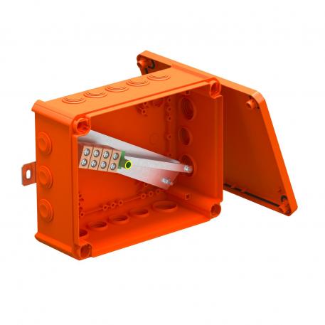 Firebox T250 läbistatavate tihenditega, üksiklemmidega 225x173x86 |  | IP66 | 9 × M25 7 × M32 | pastelloranž; RAL 2003