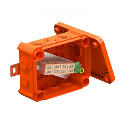 FireBox T100 läbistavate tihenditega, topeltklemmidega 136x102x57 | 10 | IP66 | pastelloranž; RAL 2003