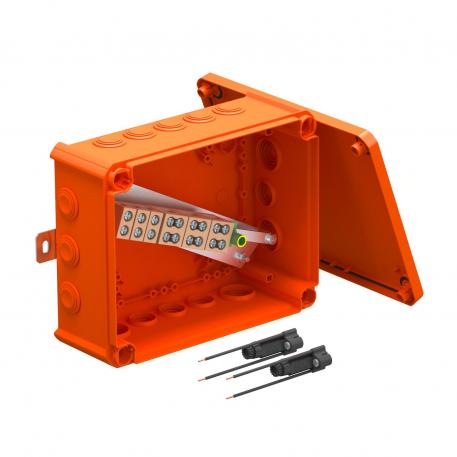 FireBox T250 läbistatavate tihenditega, 2 sulavkaitsme alusega 225x173x86 |  | IP66 | pastelloranž; RAL 2003